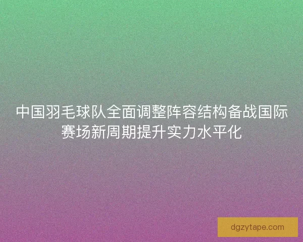 中国羽毛球队全面调整阵容结构备战国际赛场新周期提升实力水平化